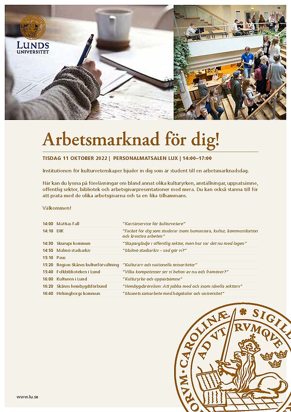 Affisch från eventet arbetsmarknad för dig.