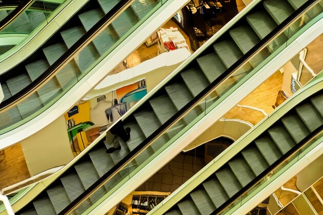 Escalators.