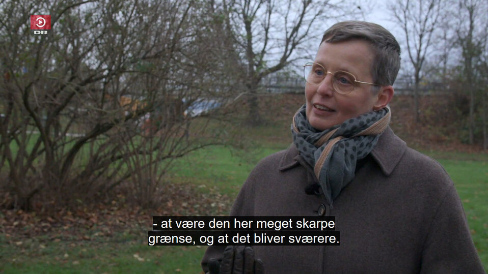 Skärmdump på en tv-skärm där Johanna Rivano Eckerdal intervjuas i bild