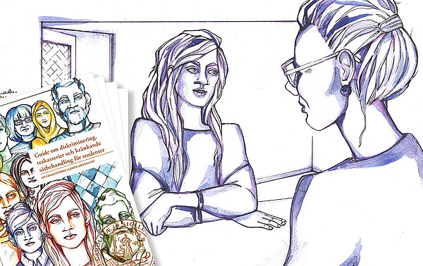 Illustration som visar guiden om diskriminering