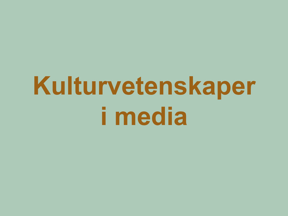Illustration på grön bakgrund med texten Kulturvetenskaper i meda.