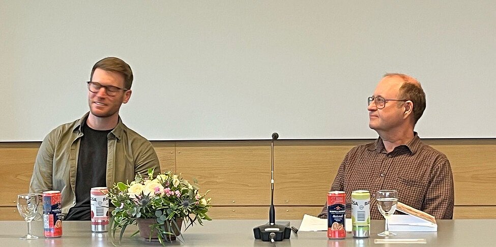 William Jones och Lars Kaijser vid disputationen. Foto.