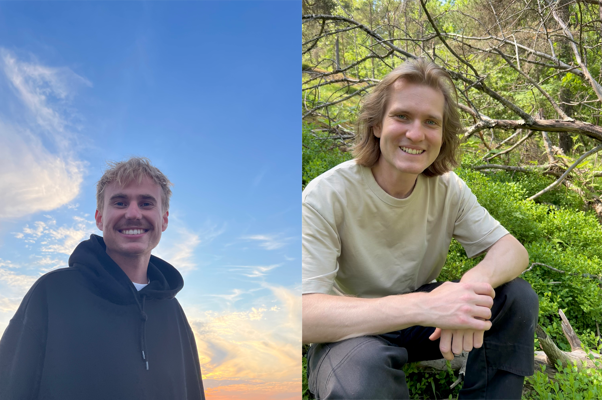 Portättbilder på Elias Stenmark och Benjamin Mjönes